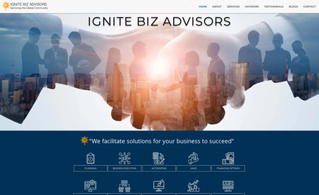 Ignite Biz Advisors: Business advisory website for a nation-wide audience to give advice in all areas of business