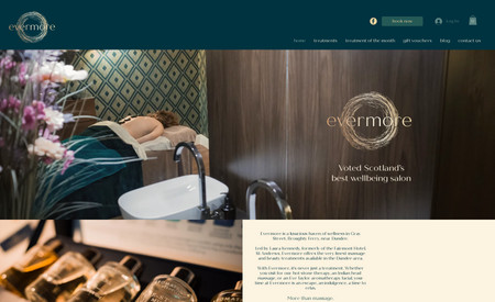 Evermore: Website for a wellbeing salon to promote their services, and offer online voucher and product sales.