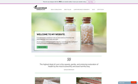 Gillian E Homeopathy: I refreshed this site, taking it from its basic original design to this, which has a better overall look, and also enhanced navigation and layout. I also worked with this client on her logo and branding.