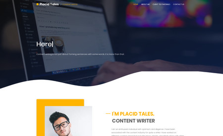 Placid Tales: We have designed the website from scratch and also done desktop and mobile optimization.