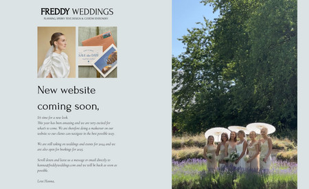 Freddy Wedding: The client wanted a classic and stylish website, similar to a high end womens magazine, for a wedding planner, decorator and coordinator. 