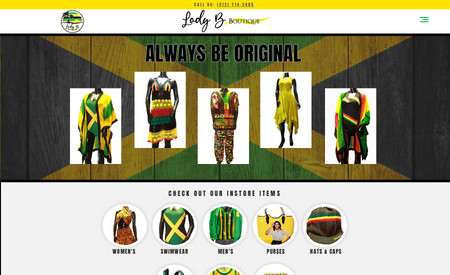 ladybboutique: Product site for Jamaican retail store including logo design and photography