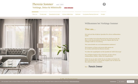 Theresia Sommer: Webseite für Vorhänge, Dekorstoffe