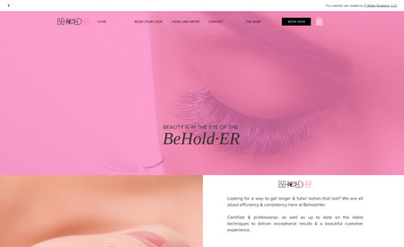 BeholdHer Lashes: Custom booking site for lash technician. 