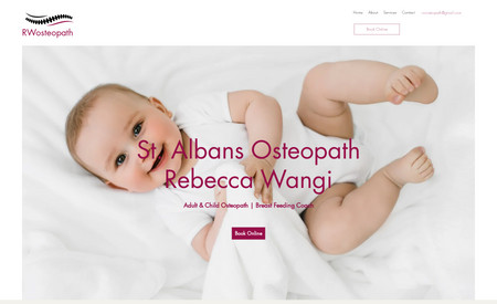 RWOsteopath: Rebecca was setting up a new osteopathy practice in St Albans specialising in pregnancy and children's treatments.  I worked with her to define what she wanted to communicate to  create the website.
