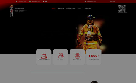 HFSI: Website re-design for an online booking website for a fire and safety tutor. With Custom animations, Wix bookings and CMS contents.