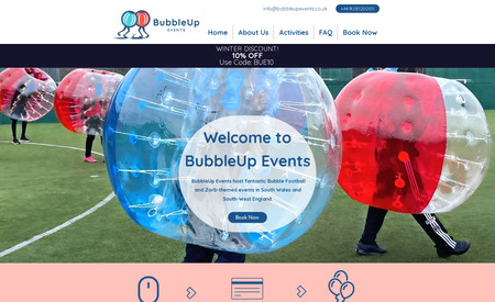 BubbleUp Events: In this website we coded a event booking system. We used velo code for booking form functionality. For the payment we used Stripe as a third party payment provider. We integrated Stripe into Wix using custom code to make the payment process more smooth and convenient.  