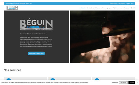Serrurerie Béguin: Création complète du site internet, du logo et de la charte graphique