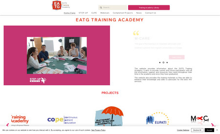 EATG TrainingAcademy: This website provides information about the EATG Training Academy. It aims to provide current and future participants with all the information, support and resources they need throughout their time in the academy and once they have graduated.
