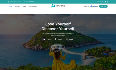 Trav N Go: "Welcome to Travngo, your ultimate travel companion! As the creator of Travngo, I've designed this platform to be your one-stop destination for all things travel-related.

 Whether you're planning a weekend getaway, a business trip, or a dream vacation, Travngo has you covered.

 Discover a wealth of resources, including comprehensive travel guides, insider tips, and curated recommendations for accommodations, activities, and dining options around the globe. 

With our user-friendly interface and intuitive features, planning your next adventure has never been easier. 

Join our community of fellow travelers and embark on unforgettable journeys with Travngo."