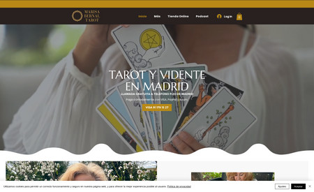 Tarot Marisa Bernal: I have designed this website in Wix Editor. I have done with custom graphics and premium stock images. It's all my own design I have never used any template. 