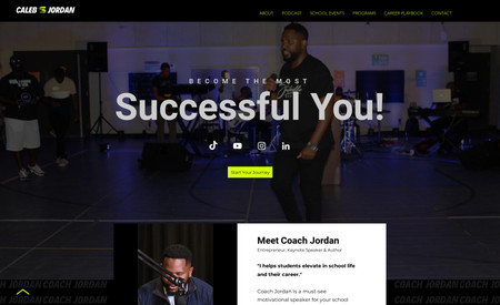 Speaker: CalebSJordan is the #1 choice of top brands for most engaging, actionable keynote speaker. Our design paired with Coach Caleb's inspiration created this knarly website. Check out his GOGGLE review for us. 