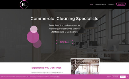 EL Contract Services: Commercial cleaning service, EL Contract Services had an existing WordPress website that didn't perform. Web Goddess rebuilt their site in Wix and are working on their SEO to help them gain more clients around the Midlands.