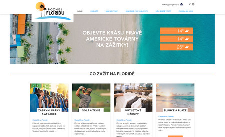 Poznej Floridu: Poznej Floridu is a Czech Project with an idea bring Czech tourists to Florida, USA. Main colors of the website and new logo are orange and blue representing sunny Florida. Website is also contain easy booking system and form for personal requests.
