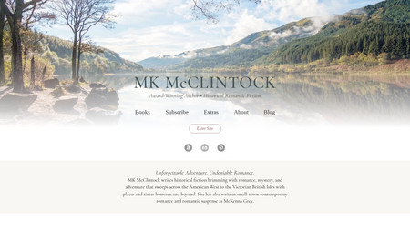 Author MK McClintock: Award-winning author MK McClintock writes historical romantic fiction, including the Montana Gallagher series, British Agent series, Crooked Creek series, and McKenzie Sisters Mystery series.