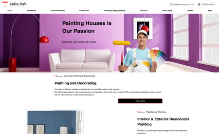Painting Business: Agata Business Services is a professional web design and development company that has recently completed a project for Luke Ash Painting and Decorating business. The project involved the design and development of a website for the client, https://www.lukeash.co.uk/, that showcases their services and portfolio in a user-friendly and visually appealing manner.

As part of the website design process, Agata Business Services created three different graphic design concepts for the client to choose from. Each design was unique and tailored to the client's specific needs and preferences. The client had the opportunity to review each of the designs and select the one that best represented their business.

In addition to the graphic design, Agata Business Services also created all the text content for the website. This included writing informative and engaging descriptions of the client's services and expertise. The copy was crafted to be clear, concise, and easy to read, while also effectively conveying the client's unique selling points.

As a bonus, the client also received four free articles for their blog, which were written by Agata Business Services. These articles were crafted to be informative and relevant to the client's industry, providing additional value to their website visitors and potential customers.

Overall, Agata Business Services worked closely with the client to create a website that met their specific needs and accurately represented their business. The end result was a modern and professional website that effectively showcases the client's services and portfolio, and helps to position them as a leader in their industry.
