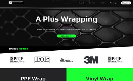 A Plus Wrapping: This website is for a car wrapping business