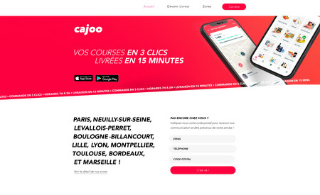 cajoo: Site de livraison de courses dans plusieurs villes de France