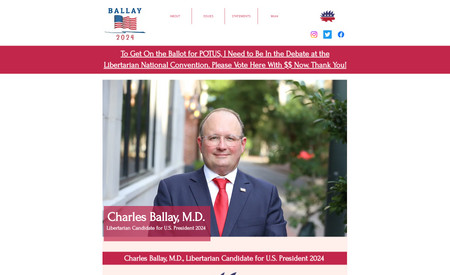 Ballay 2024: Website, optimized for search and including donation plus merchandise, for a US Presidential candidate. Continuing with client to work on content/writing and consulting.