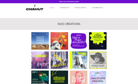Chahut Média | Podcasts haut de gamme: Création du site internet avec intégration des podcasts