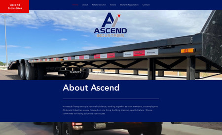 Ascend Industries: Website Design for a new equipment trailer company.