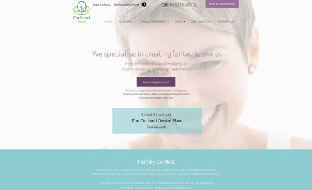 Dental Practice: Website for new dental practice.