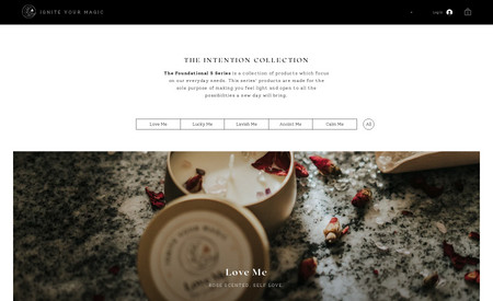 IGNITE YOUR MAGIC: E-commerce Website for new Swedish brand Ignite Your Magic — truly artful, hand-poured, candles with ingredients that magnify specific intentions.