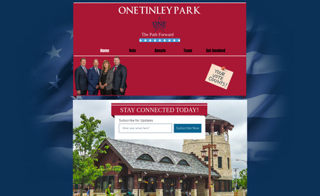 One Tinley Park: This website was created with the goal to help residents learn more about their local politicians for the next voting campaign. We set it up so they could collect leads and inform people of historic events in the Village. 