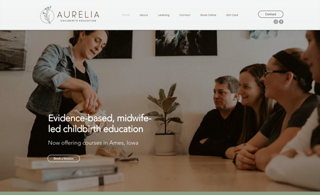 Aurelia Childbirth Education: Aurelia Childbirth Education is a start up based in Ames, Iowa. WebWWorks was engaged to implement a design based on an established branding document that dictated color, icons, and the general theme of the website. We developed the booking payment process that enabled the client to take payments online