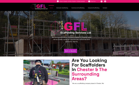 Gfl Scaffolding Serv: The client sought a modern and user-friendly online platform that would effectively showcase their services and attract potential customers. To achieve this, our team of skilled web developers and designers collaborated closely with the client throughout the project. We began by conducting a thorough analysis of their business requirements and target audience. The client emphasised the need for a visually appealing design that reflected their brand identity while providing comprehensive information about their scaffolding solutions. Our team incorporated a sleek and intuitive user interface, highlighting the client's portfolio, safety certifications, and testimonials to build trust with potential clients. We also optimised the website for seamless performance on both desktop and mobile devices, ensuring an optimal user experience across all platforms. By implementing a well-structured navigation system and incorporating strong calls-to-action, we successfully delivered a robust website that met the client's vision and empowered their online presence, ultimately leading to increased inquiries and business growth.