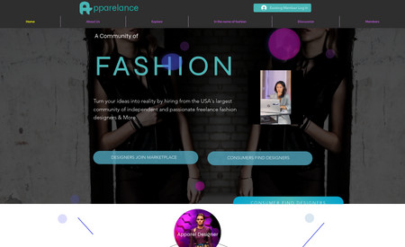 Apparelance: Marketplace for fashion with lots of forms and functions for picking jobs that the consumer may want to use and designers to list their talents. 