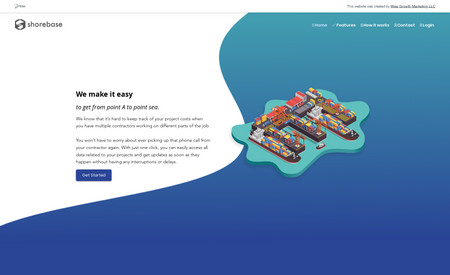 Shorebase.io -  Editor X // Classic Website: This single page landing page serves as a parking spot to be developed later. It was designed to meet the client&amp;#39;s needs of having a single informational page for a Software as a Service (SaaS) product that will be launched in 2024. 