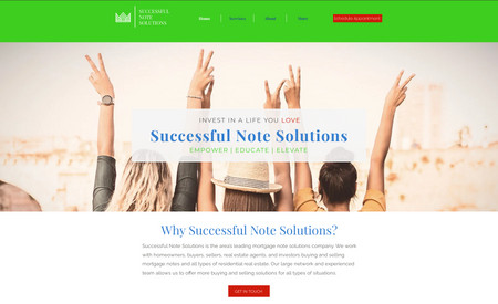 Successful Note Solutions: Migrated thecurrent site over from a WordPress site and redesigned it.