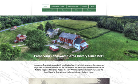 Longswamp Historical: Longswamp Historical Society was looking for a redesign of their dated site.  This update brings their website into the modern era with bright graphics and easy navigation