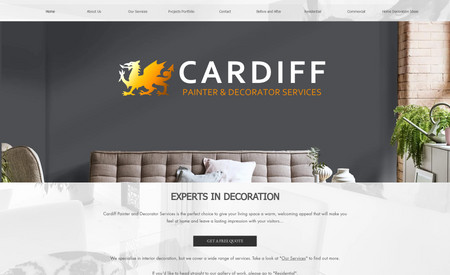 Cardiff Decorators: Small decorating company in a local town this was a build it and hand it over project. The owner could only afford the build cost at the time. But the website stands out for quality over its nearest rivals and they are doing quite well with it 8 months on.
