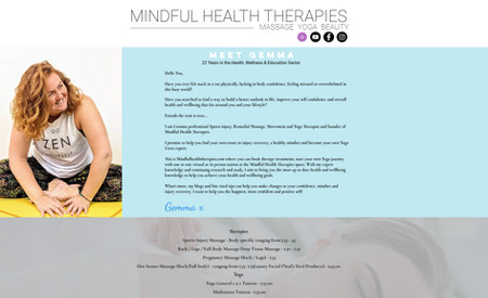 Mindful Health Therapies: This client lost a lot of business due to the Covid-19 lockdown. So I took their business online and allowed them to flourish once more.