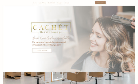 Cachét Beauty Lounge: We created this WIX Website for a new hair salon in Manchester, New Hampshire featuring a clean, modern aesthetic. We also created the logo and brand guide including color palette and typography and are prepping to launch some Google PPC and display ads. 