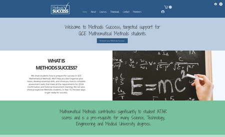 Methods Success: Created logo, branding and a new site to promote this math education business as well as host paid courses to support students in QCE exams.