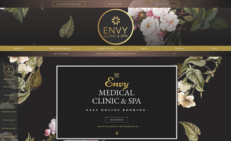 Envy Clinic & Spa: Website for a Medical Spa with booking.