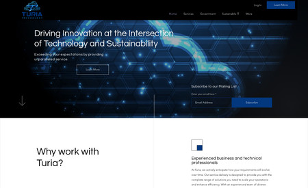 Turia Tech: This advanced website was a pleasure to make. Our client needed a place to showcase their professionalism while letting people know they mean business when it comes to the cloud.