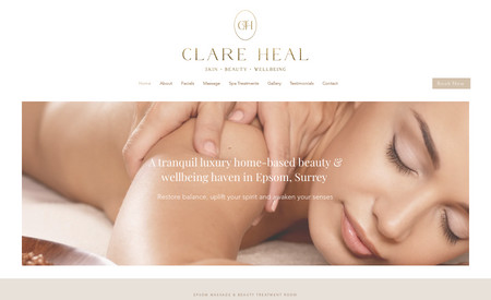 Clare Heal Beauty: Website design for a beauty therapist based in Epsom, Surrey