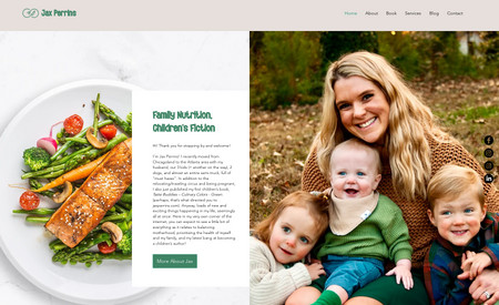 Jax Perrins: Website Design Project for Children's Book Author and Mom Blogger
Platform: Wix
Integrations: Instagram Feed Integration, Email Subscribe, Service Bookings, Blog, Contact Form