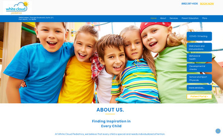 Whitecloud Pediatric: A new website for a start up pediatric practice in Texas. The new practice is goign from strength to strength.