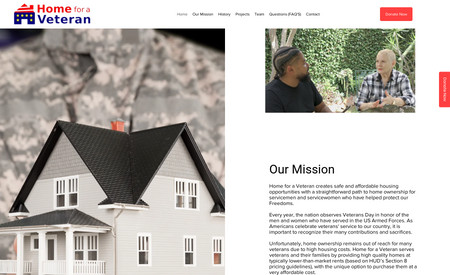 Home For A Veteran: We completely redesigned this website from start to finish and allowed Sue Hale (the owner) of this non-profit to be happy with the work that we were able to accomplish. 