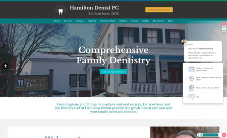 Hamilton Dental: Hamilton Dental had a very outdated website on WordPress and we built them a new website from the ground up on Wix. 

Their website connects to their Bill Pay provider and makes a number of forms, guides, and brochures available to their patients. 

In addition to their website being optimized for search, we also created 8 detailed pages on the variety of dental services they offer.

Completed Projects: New Website, Updated Dental Guides (Dentures and Post Surgical Care), Website SEO Improvements, Google Analytics Integration