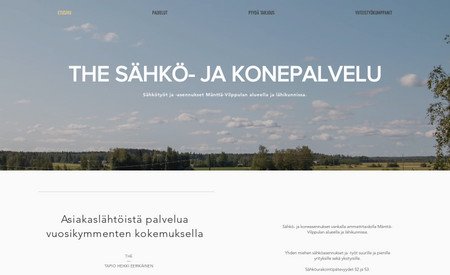THE Sähkö- ja Kone: A small website for freelance electrician to serve local customers.