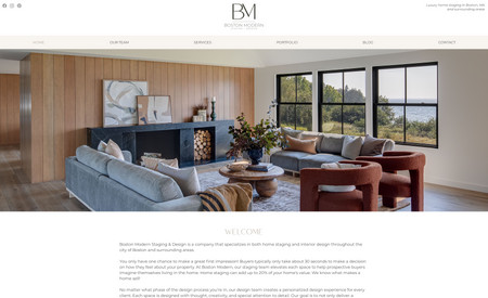 Boston Modern Staging: Website using CMS to easily add new projects and photos. Clean, neutral design.