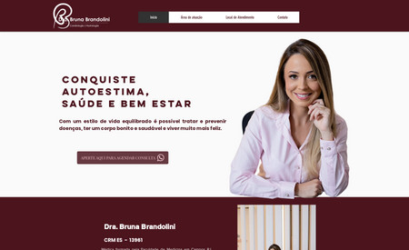 Drª Bruna Brandolini - Cardiologia e Nutrologia: Desenvolvimento do site para apresentação dos serviços especializados e download dos e-books.