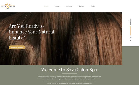 sova salon: This website was built for a Salon in Queens, NY. The website was built to showcase services and generated leads. 