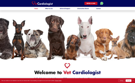 Vet Cardiologist: Website built for a locally based Vet Cardiologist.